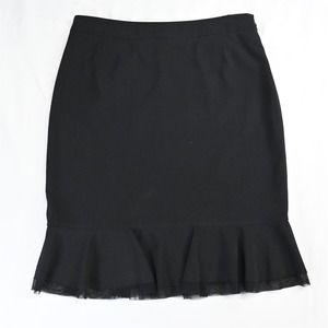 Tuzzi 14 US Black Stretch Zip Womens Straight‎ Pencil Skirt
